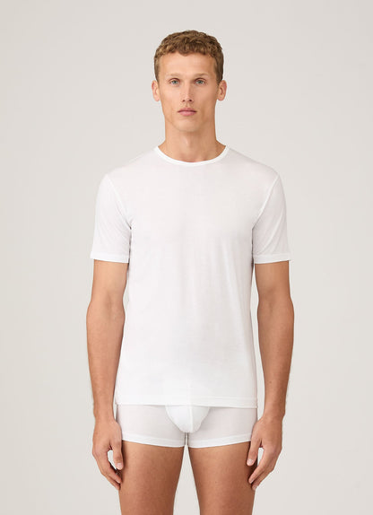 Mens Tencel Tshirt In White Mtsh4012 Whaa