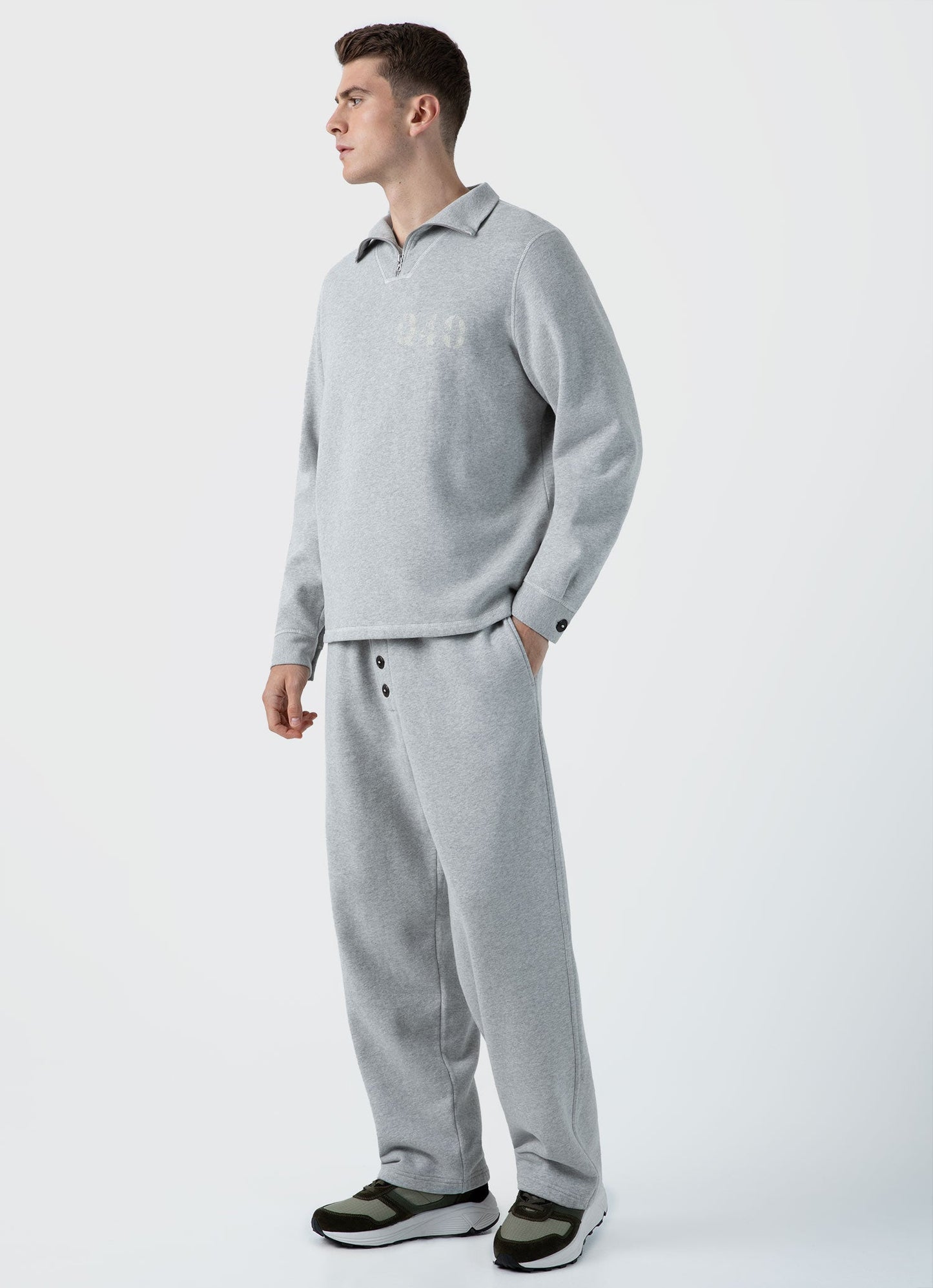 Mens Nigel Cabourn Sweatpant In Light Grey Melange Ncmtrs1580 Gybr