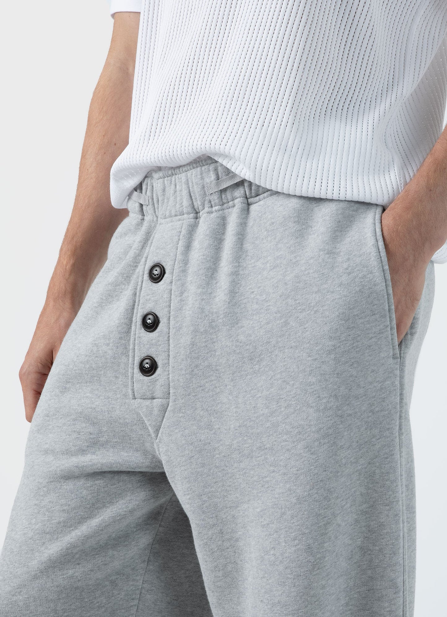 Mens Nigel Cabourn Sweatpant In Light Grey Melange Ncmtrs1580 Gybr