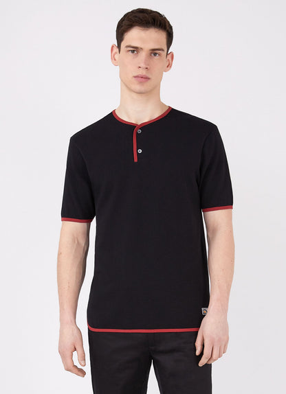 Mens Paul Weller College Henley In Black