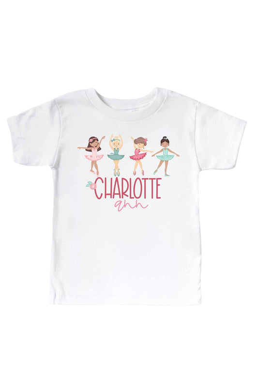 Personalized Tiny Dancer Kids Graphic Tee | White