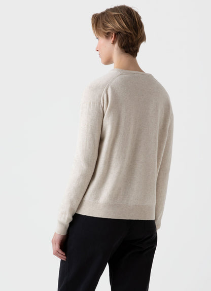 Womens Cashmere Cardigan In Natural Ecru Wcar8151U Whgs