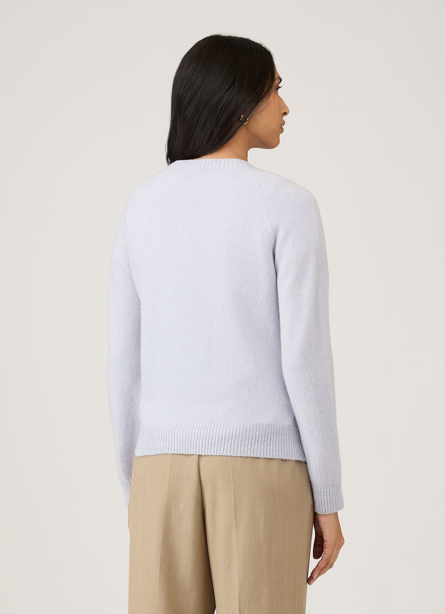 Womens Lambswool Crew Neck Jumper In Ice Blue Wjum8073 Buge