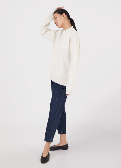 Womens Fisherman Jumper In Ecru