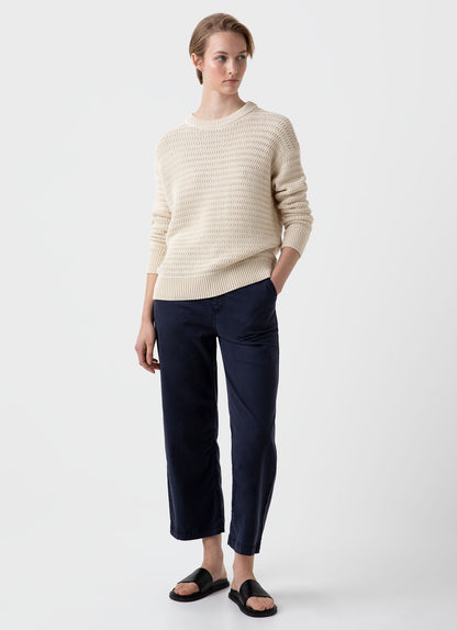 Womens Chunky Textured Jumper In Ecru Wjum8167 Whcr