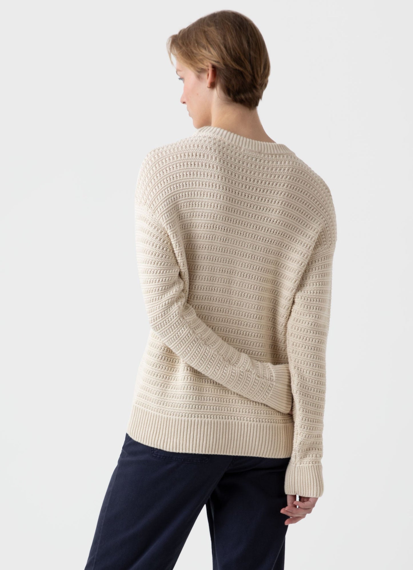 Womens Chunky Textured Jumper In Ecru Wjum8167 Whcr