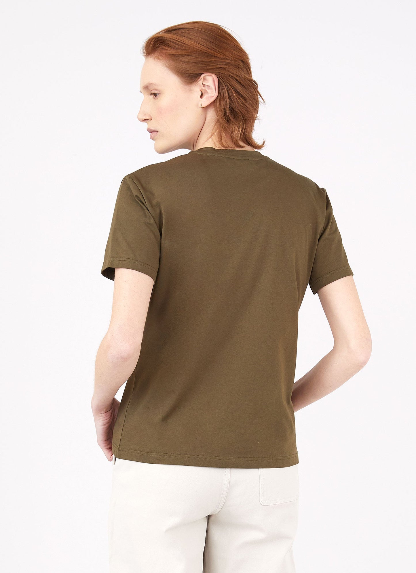 Womens Boy Fit T Shirt In Dark Moss